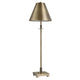 Table Lamp w Antique Brass Metal Body & Tapered Shade | 32"