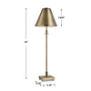 Table Lamp w Antique Brass Metal Body & Tapered Shade | 32"