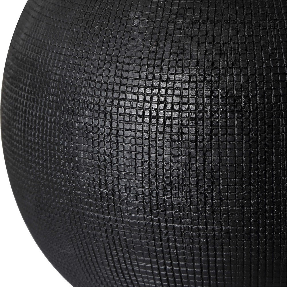 Table Lamp | White Linen Shade | 23" Black & White Ceramic Accent