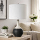 Table Lamp | White Linen Shade | 23" Black & White Ceramic Accent