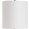 Table Lamp | Crystal Base | White Linen Shade | 32" Antique Brass