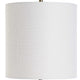 Table Lamp | Crystal Base | White Linen Shade | 32" Antique Brass