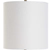 Table Lamp | Crystal Base | White Linen Shade | 32" Antique Brass