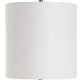 Table Lamp | Crystal Base | White Linen Shade | 32" Antique Brass