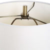 Table Lamp | Crystal Base | White Linen Shade | 32" Antique Brass