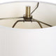 Table Lamp | Crystal Base | White Linen Shade | 32" Antique Brass