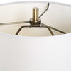 Table Lamp | Crystal Base | White Linen Shade | 32" Antique Brass