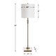 Table Lamp | Crystal Base | White Linen Shade | 32" Antique Brass