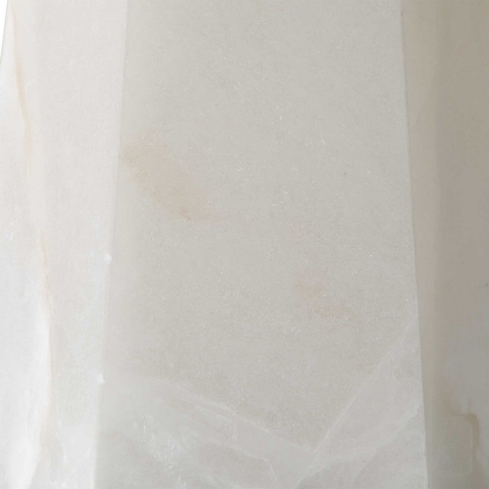 Accent Table Lamp | Cream Marble Base | Off White Linen Shade | 23"