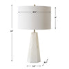 Accent Table Lamp | Cream Marble Base | Off White Linen Shade | 23"