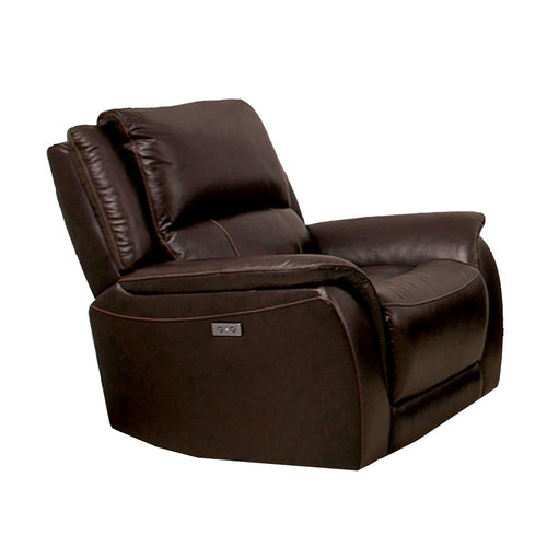 Gem Power Recliner Chair | Pillow Arms | Espresso Brown Top Grain Leather