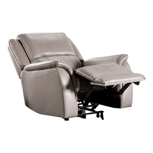 Gem Power Recliner Chair | Pillow Arms | Light Gray Top Grain Leather