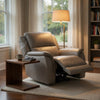 Gem Power Recliner Chair | Pillow Arms | Light Gray Top Grain Leather