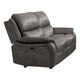 Heny Manual Reclining Loveseat | Pillow Tufted Back | Dark Gray 68"