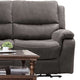 Heny Manual Reclining Sofa | Pillow Tufted Back | Dark Gray 88"