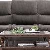 Heny Manual Reclining Sofa | Pillow Tufted Back | Dark Gray 88"