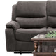 Heny Manual Reclining Sofa | Pillow Tufted Back | Dark Gray 88"