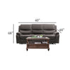 Heny Manual Reclining Sofa | Pillow Tufted Back | Dark Gray 88"