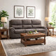 Heny Manual Reclining Sofa | Pillow Tufted Back | Dark Gray 88"