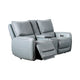 Pono Power Recliner Loveseat | Pale Blue Top Grain Leather | 74"