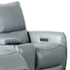 Pono Power Recliner Loveseat | Pale Blue Top Grain Leather | 74"