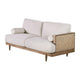 Senu Loveseat | 2 Pillows | Beige Cushion | Light Oak Brown Rattan 65"