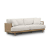 Senu Sofa | 2 Pillows | Beige Cushion | Light Oak Brown Rattan 87"