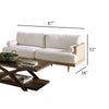 Senu Sofa | 2 Pillows | Beige Cushion | Light Oak Brown Rattan 87"