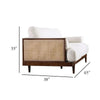Senu Loveseat | 2 Pillows | Beige Cushion | Walnut Brown Rattan 65"