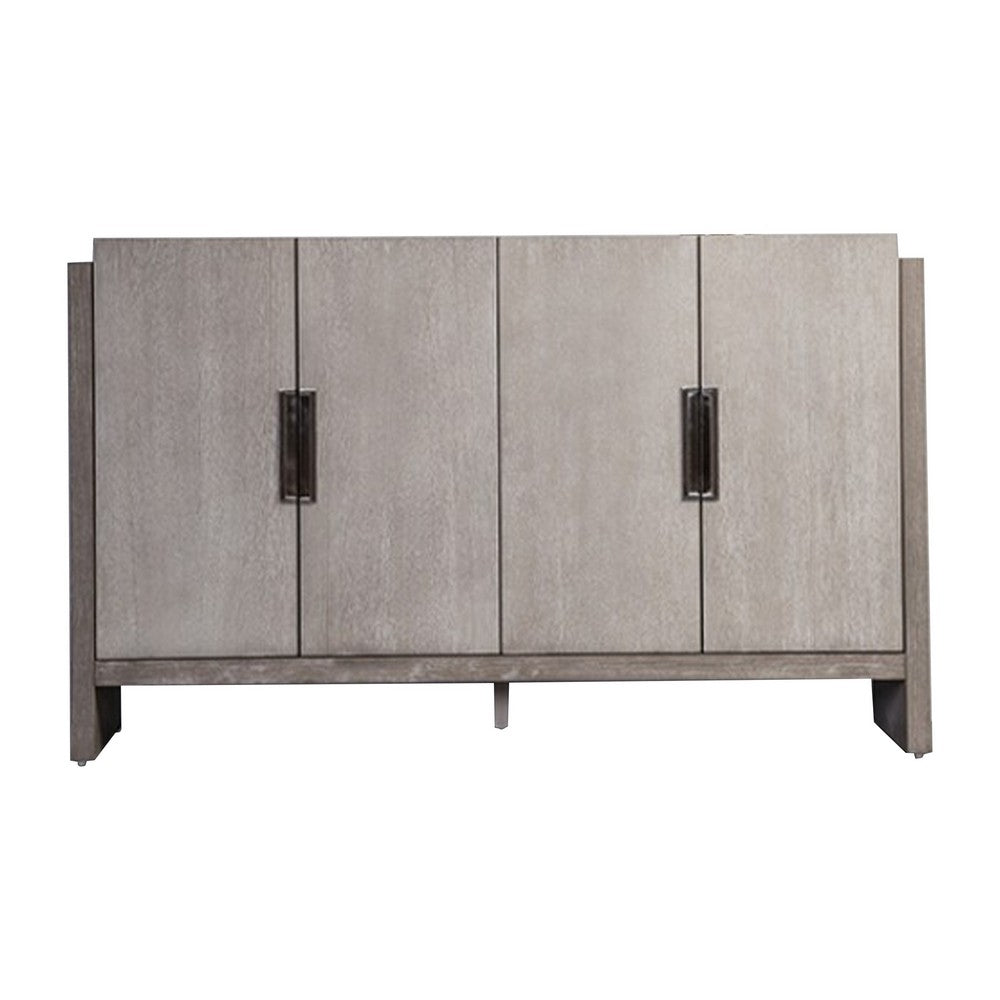 Gris Sideboard Server | 4 Doors w Metal Handles | 60" Stone Gray