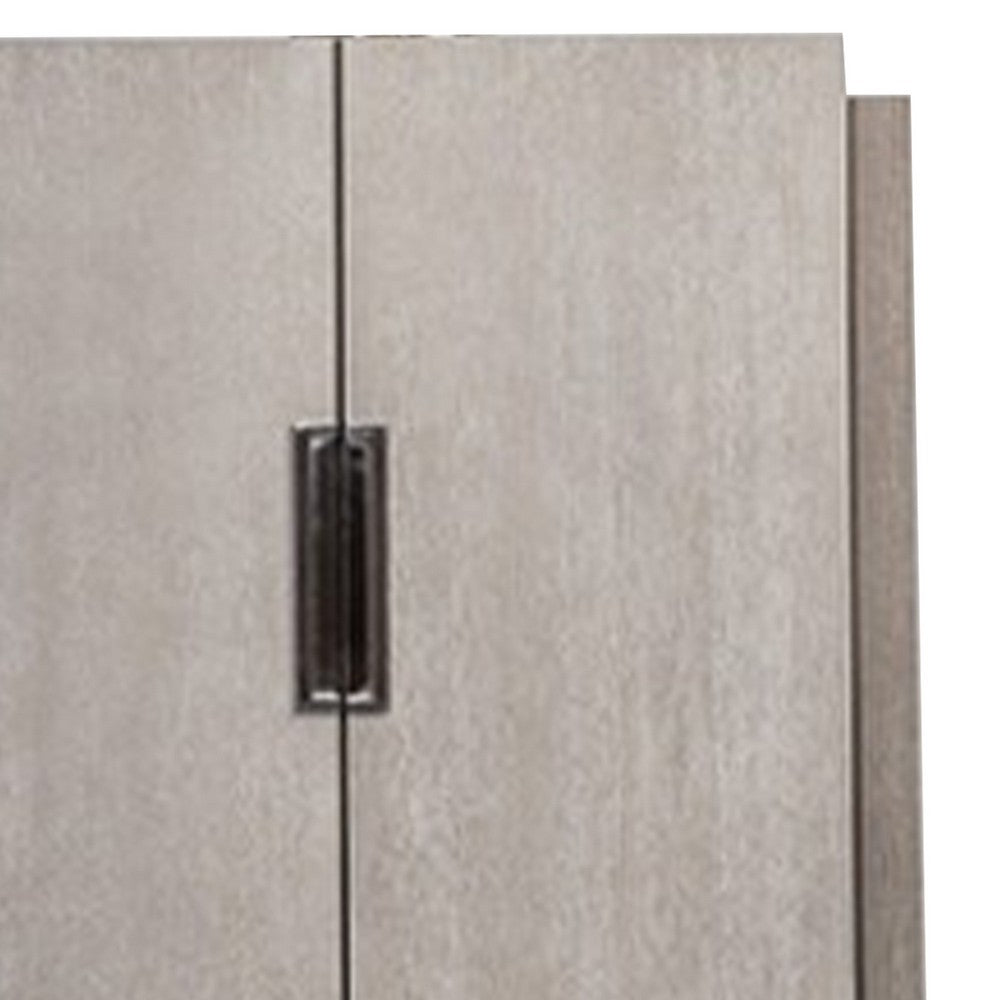 Gris Sideboard Server | 4 Doors w Metal Handles | 60" Stone Gray