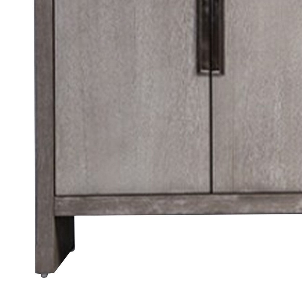 Gris Sideboard Server | 4 Doors w Metal Handles | 60" Stone Gray