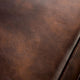 Pona Baroque Accent Chair | Ornate Carving,| Cherry Brown Faux Leather