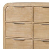 Rexa Wide Dresser | 9 Drawers | Natural Brown Wood | Metal Finger Pulls