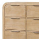 Rexa Wide Dresser | 9 Drawers | Natural Brown Wood | Metal Finger Pulls