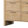 Rexa Wide Dresser | 9 Drawers | Natural Brown Wood | Metal Finger Pulls