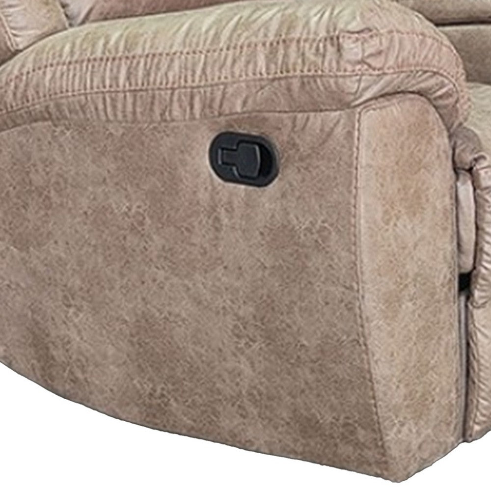 Jem Loveseat w Console | Light Brown Faux Leather | 77"