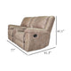 Jem Loveseat w Console | Light Brown Faux Leather | 77"