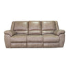 Jem Sofa w Drop Down Table | Light Brown Faux Leather | 87"