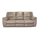 Jem Sofa w Drop Down Table | Light Brown Faux Leather | 87"