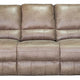 Jem Sofa w Drop Down Table | Light Brown Faux Leather | 87"
