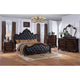 Ventra 4pc Queen Bedroom Set | Cherry Brown Solid Wood | Faux Leather
