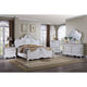 Ventra 4pc Queen Bedroom Set | White Carved Solid Wood Dresser Mirror