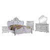 Rosy 5pc Queen Bedroom Set | White Wood Nightstand Chest Dresser