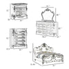 Rosy 5pc Queen Bedroom Set | White Wood Nightstand Chest Dresser