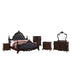 Moni 5pc Queen Bedroom Set | Cherry Brown Solid Wood | 2 Nightstands