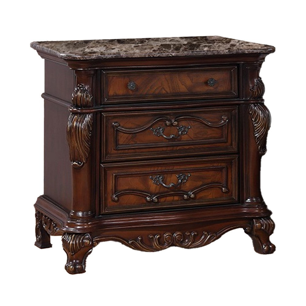 Moni 5pc Queen Bedroom Set | Cherry Brown Solid Wood | 2 Nightstands