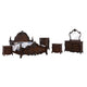 Frank 5pc Queen Bedroom Set | 2 Nightstands Mirror | Dark Cherry Brown