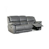 Larus 2pc Manual Reclining Sofa & Loveseat Set | Gray Vegan Leather