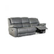 Larus 2pc Manual Reclining Sofa & Loveseat Set | Gray Vegan Leather